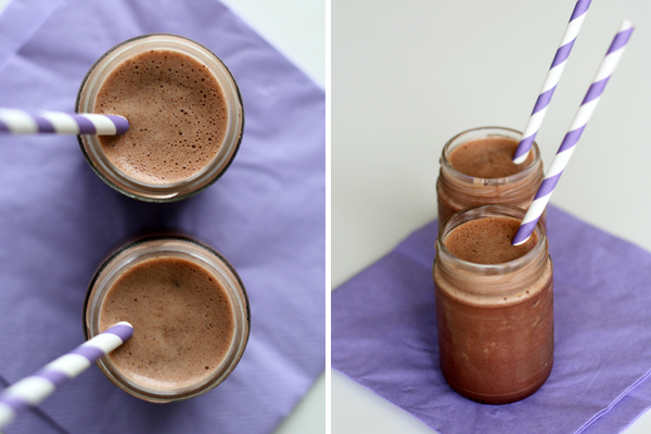 Milkshake med chokolade og peanut butter