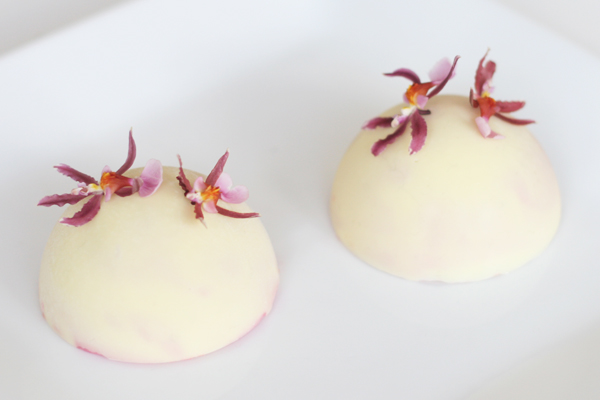 Isbombe med granatæblesorbet