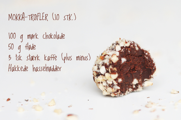 Mokka trøfler med mørk chokolade